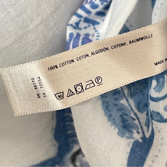 Anthropologie MERMAID Floral Sea Holly Cotton Tunic Top, Large - Picture 11 of 12